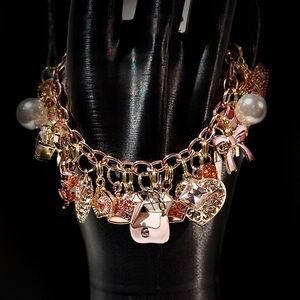 Elegant Rose Gold Charm Bracelet